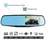 Car Video Camera Driving Recorder With Dual Lens For Vehicles Front & Rear View Mirror