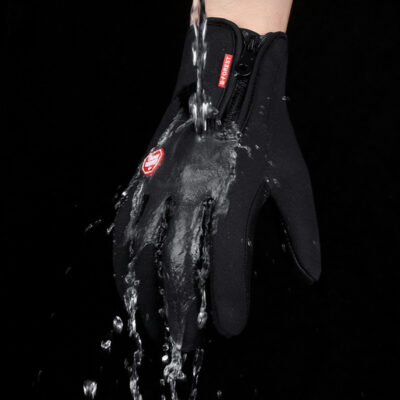 Winter Gloves Touch Screen Riding Motorcycle Sliding Waterproof Sports Gloves With Fleece - imagine 2
