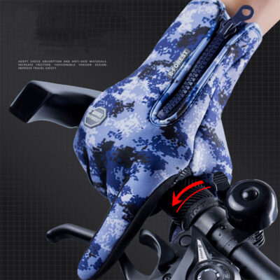 Winter Gloves Touch Screen Riding Motorcycle Sliding Waterproof Sports Gloves With Fleece - imagine 4