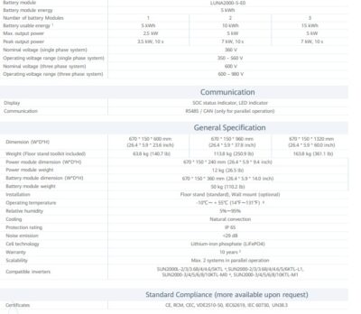 Huawei Luna 2000-5kwh-EO - imagine 3