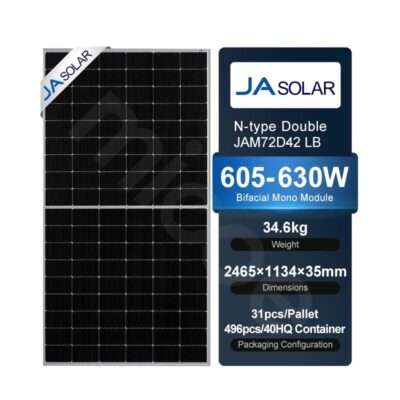JA Solar JAM72D42-625-LB Silver Frame