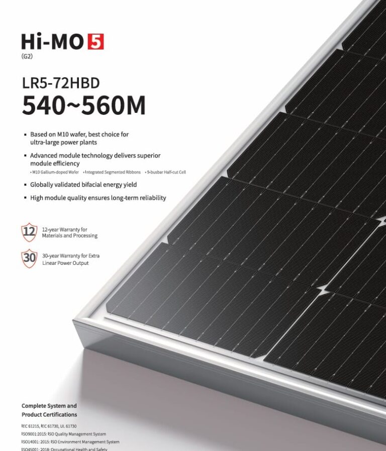 LONGI LR5-72HBD-545M 1500V Sillver Frame