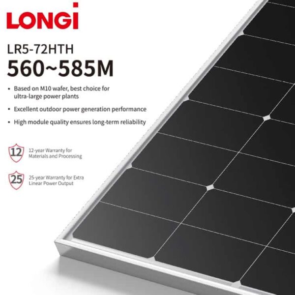 Longi Solar LR5-72HTH-585M-Silver Frame