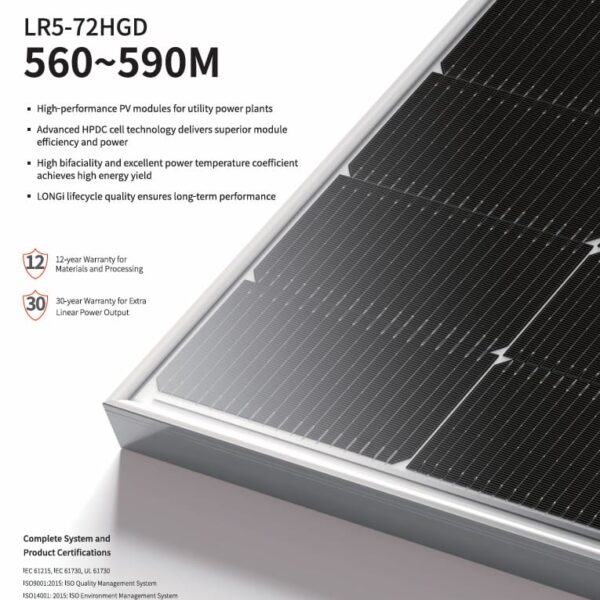 LONGI LR5-72HGD-565M-Silver Frame