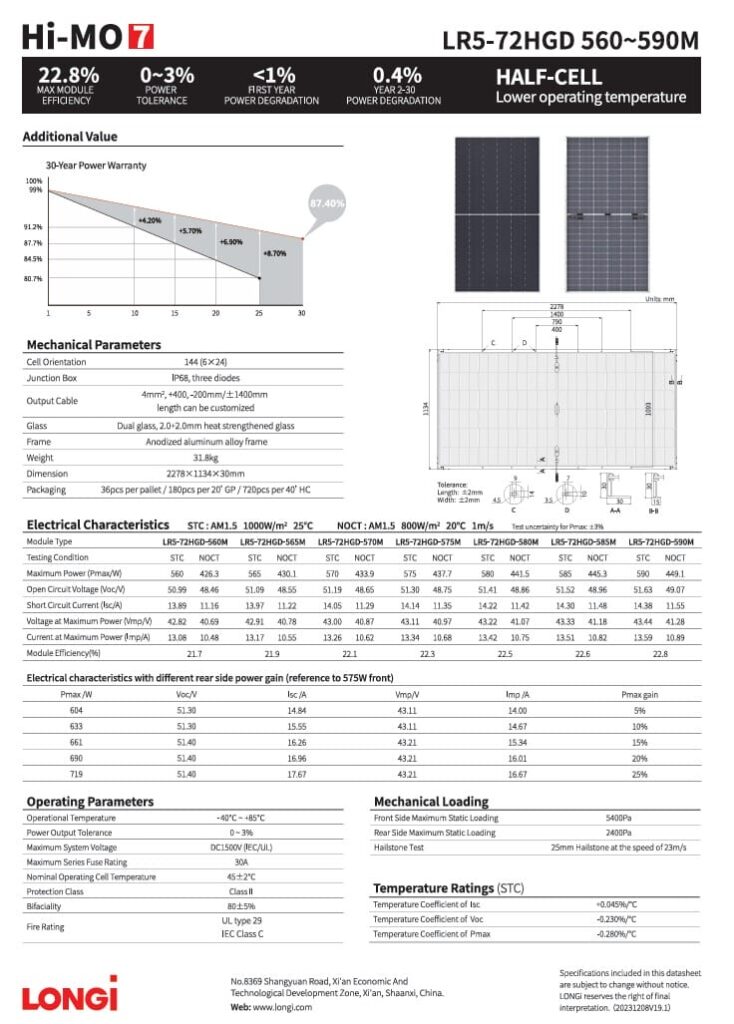 LONGI LR5-72HGD-560M-Silver Frame - imagine 2