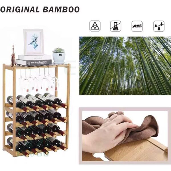 Raft depozitare pentru vinuri-20 sticle si 8 pahare - imagine 5