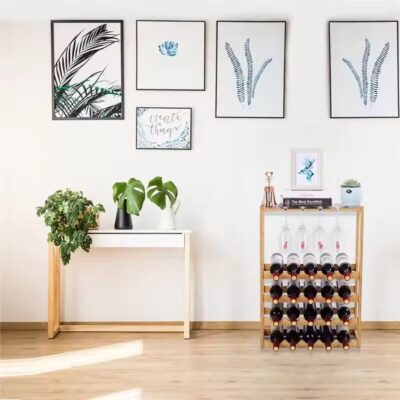 Raft depozitare pentru vinuri-20 sticle si 8 pahare - imagine 2