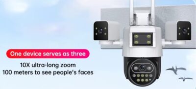 Camera de Supraveghere cu 3 Lentile-Conexiune 4G/WiFi-Wireless-SD card 128Gb - imagine 9