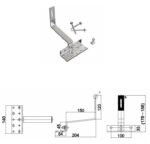 Roof Hook Adjustable 204 x 140 x 120 mm - imagine 3